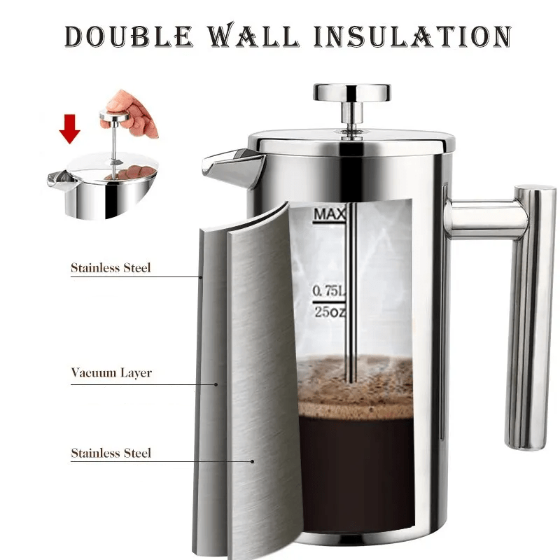French Steel Press Coffee Maker
